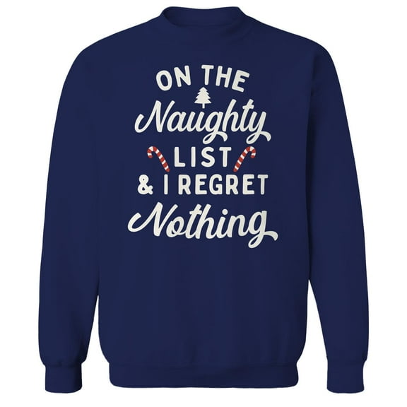 Haywood & Main On The Naughty List Graphic Navy Men's Cotton Pullover Sweatshirt