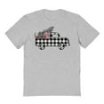 thumbnail image 1 of Haywood & Main Plaid Christmas Truck Graphic Sport Grey Men's Cotton T-Shirt, 1 of 1