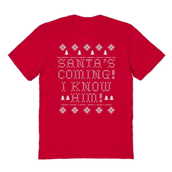 Haywood & Main Santa Is Coming Graphic Red Men's Cotton T-Shirt