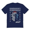 thumbnail image 1 of Haywood & Main Schrodinger-S Christmas Graphic Navy Men's Cotton T-Shirt, 1 of 1
