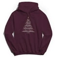 thumbnail image 1 of Haywood & Main Silent Night Word Tree Graphic Maroon Men's Cotton Pullover Hoodie, 1 of 1