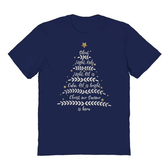 Haywood & Main Silent Night Word Tree Graphic Navy Men's Cotton T-Shirt
