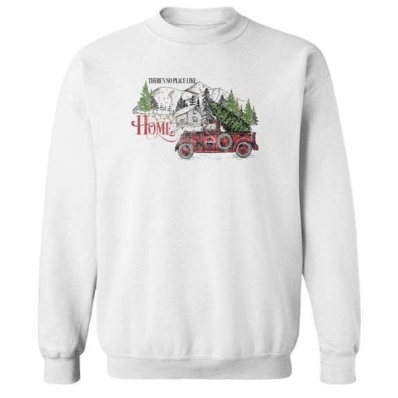 Haywood & Main There Is No Place Graphic White Men's Cotton Pullover Sweatshirt