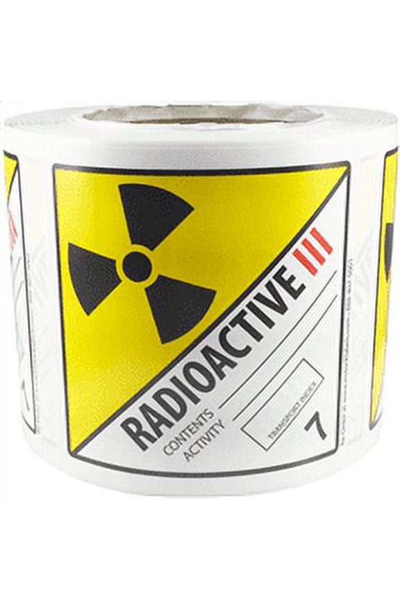 Hazard Class 7 D.O.T. Radioactive III Labels | 4 x 4" Inch Square | 500 Pack