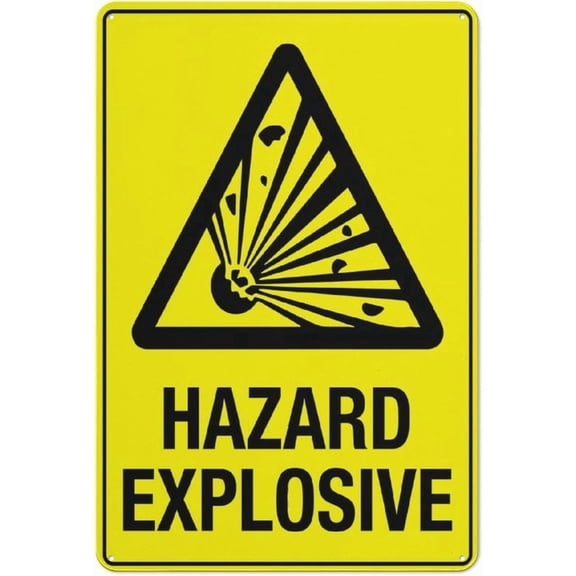Hazard Explosive Reflective Aluminum Sign - 8"x12", Rust Free, Weather Resistant, Waterproof, Easy To Mount - Factory, Warehouse, Lab, Explosives Storage