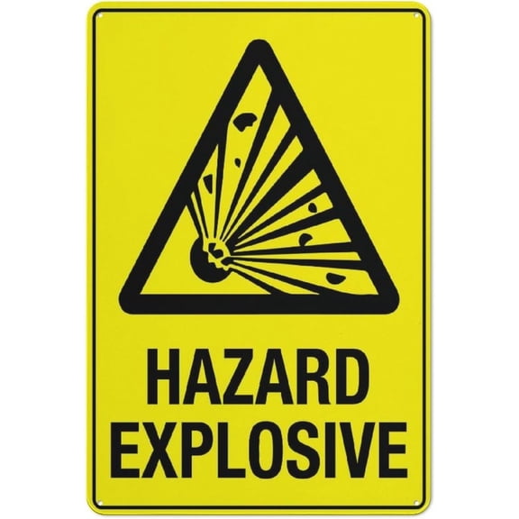 Hazard Explosive Sign Metal 12"X8" Rust Free Aluminum,Indoor & Outdoor Use For Fence And Yard