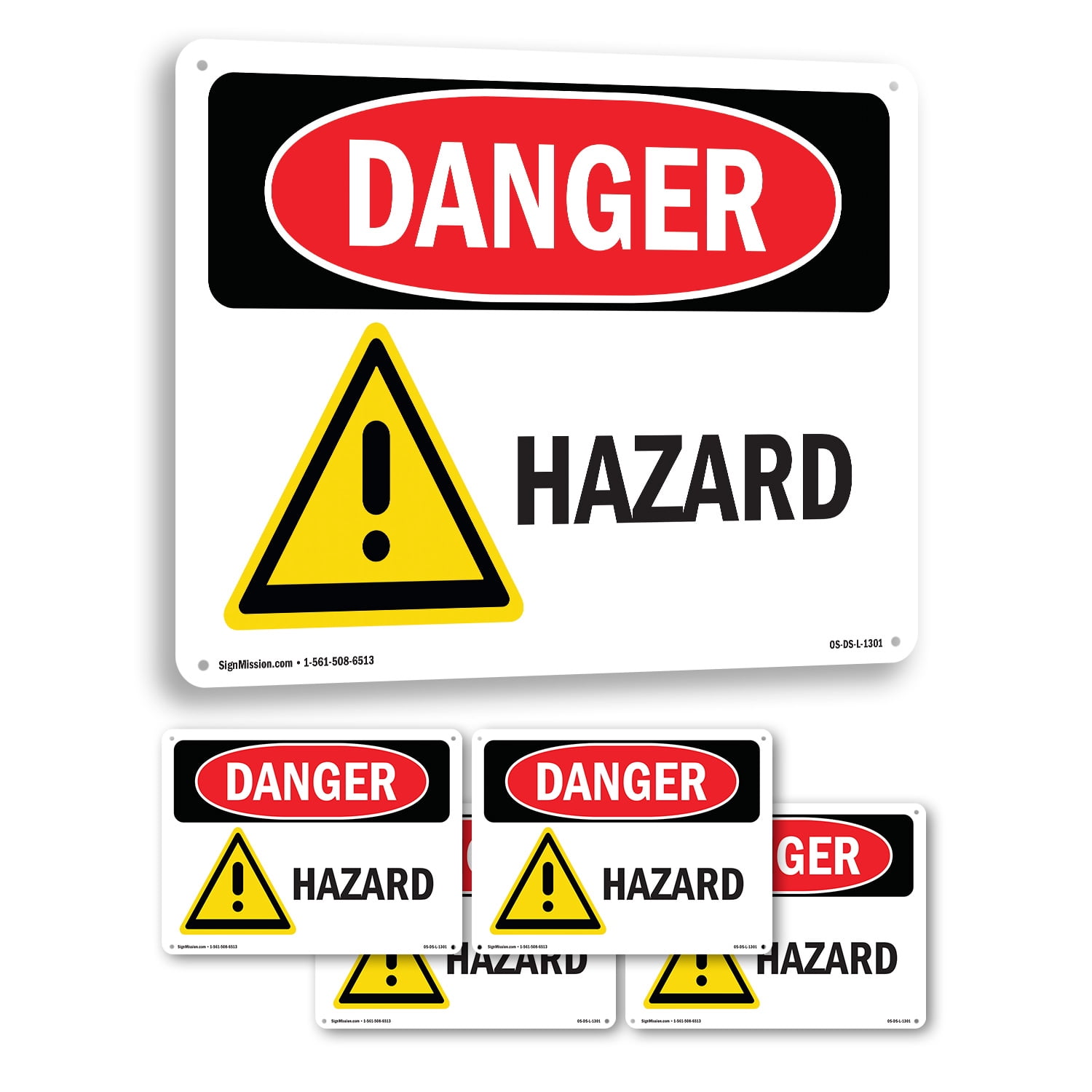 Hazard OSHA Danger Aluminum Sign 10 Inch x 7 Inch - 5 Pack - Walmart.com