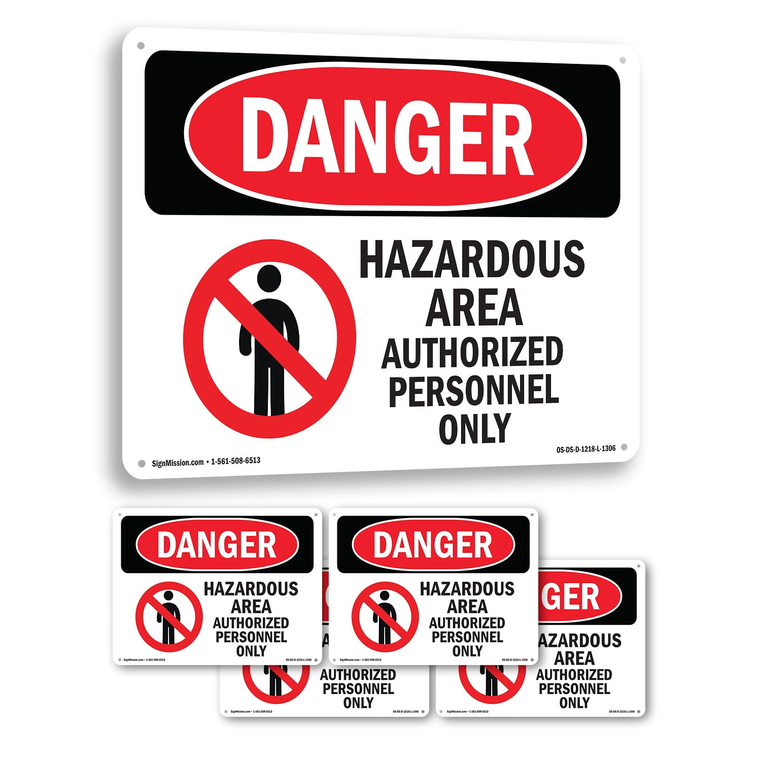 Hazardous Area Authorized Personnel Only OSHA Danger Rigid Plastic Sign ...