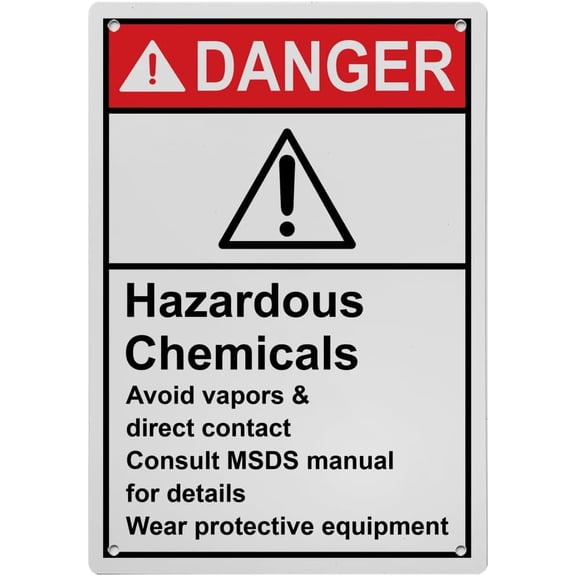 Hazardous Chemicals Avoid Vapors MSDS Sign, Industrial MSDS Right to Know Sign 8"x12" UV Resistant for Indoor Outdoor Workplace