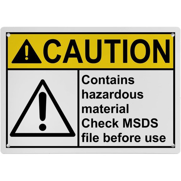 Hazardous Material Check MSDS Sign, Industrial MSDS Right to Know Sign 8"x12" UV Resistant for Indoor Outdoor Workplace