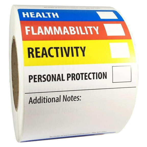 Hazardous Material Labels 4x6 Inch - 500 Adhesive Labels - HMIL Fire Hazard Stickers - Shipping Labels for Chemical Hazard Communication - Made in USA