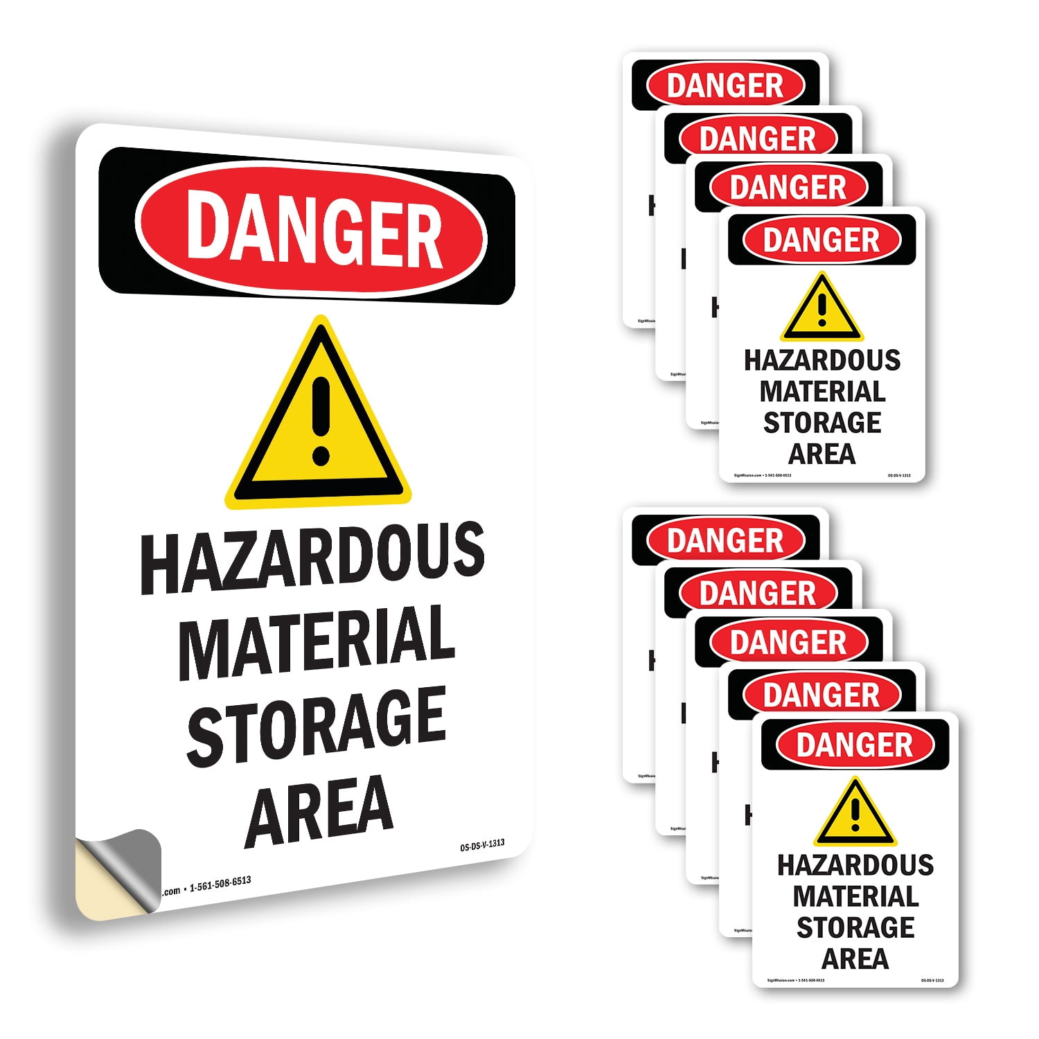 Hazardous Material OSHA Danger Vinyl Decal Label 10 Inch x 7 Inch - 10 ...