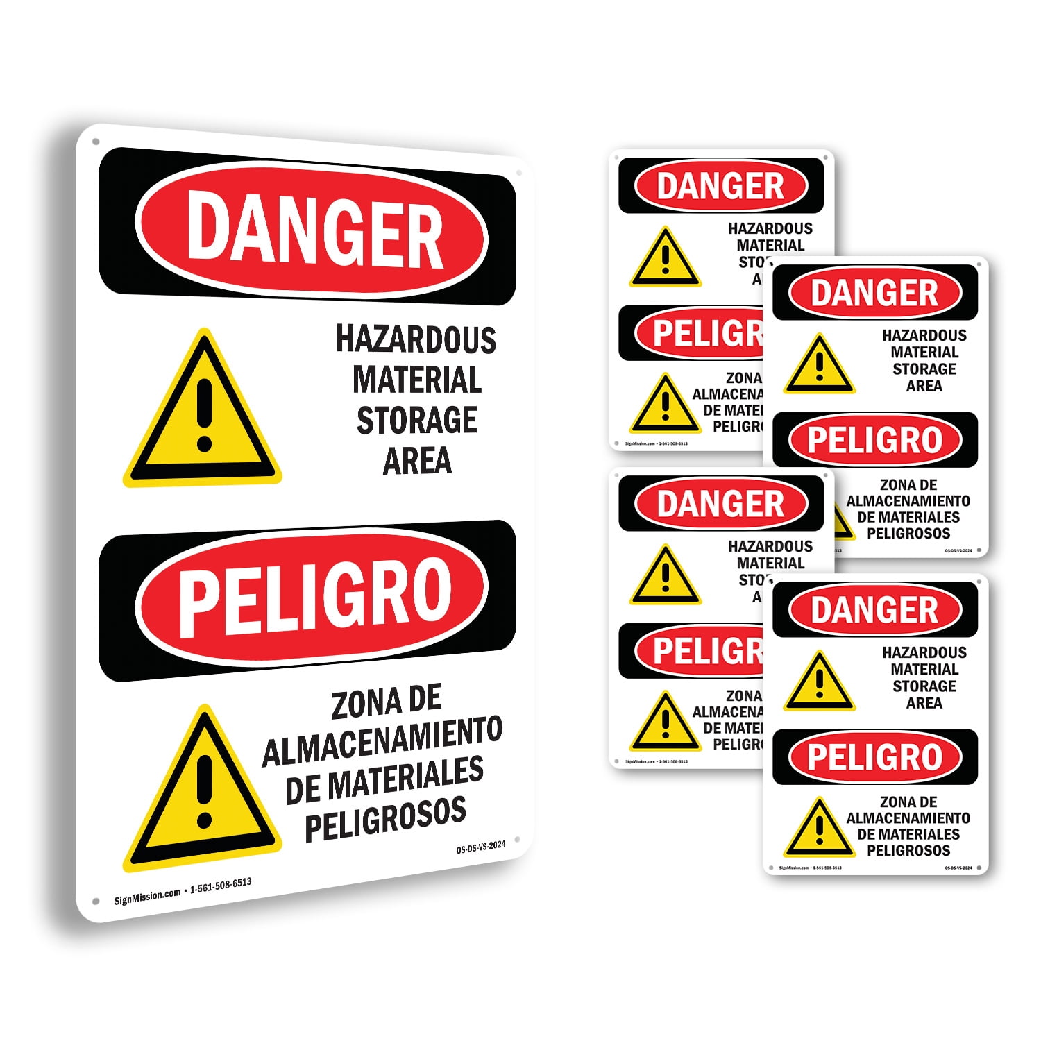 Hazardous Material Storage Area OSHA Danger Rigid Plastic Sign 24 Inch ...
