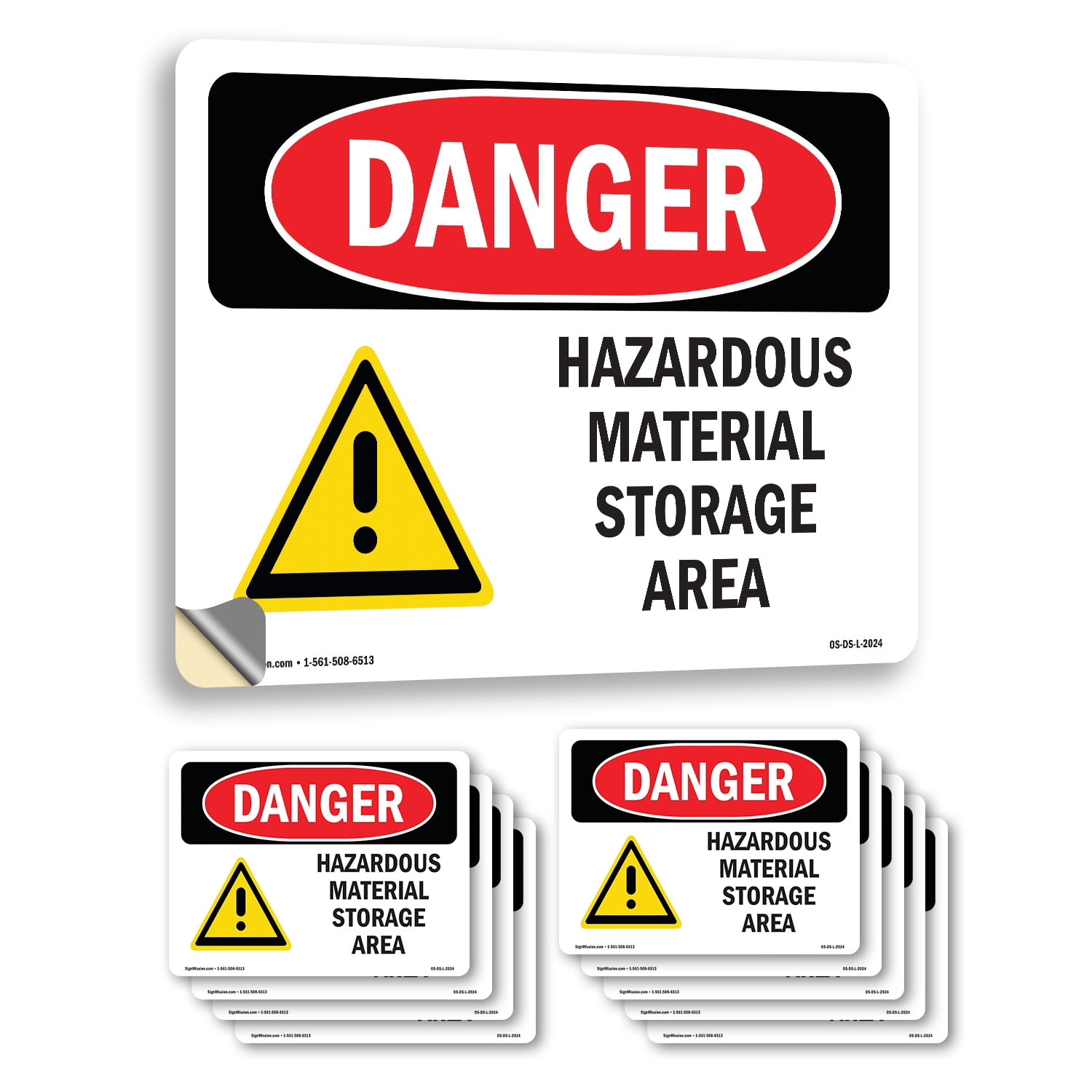 Hazardous Material Storage Area OSHA Danger Vinyl Decal Label 10 Inch x ...