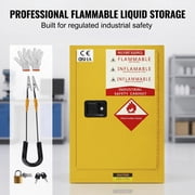 Hazardous Storage Cabinet, 12 Gallon Yellow Flammable Safety Cabinet with 3-Point Lock & Adjustable Shelf, Double-Layer Explosion-Proof Chemical Cabinet for Commercial Industrial Use