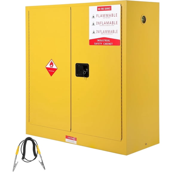 Hazardous Storage Cabinets, Flammable Cabinet, Cold-Rolled Steel Flammable Liquid Storage Cabinet Auto Closing Door for Industrial Use, Flammable Safety Cabinet, Cold-Rolled Steel Fire Resistant