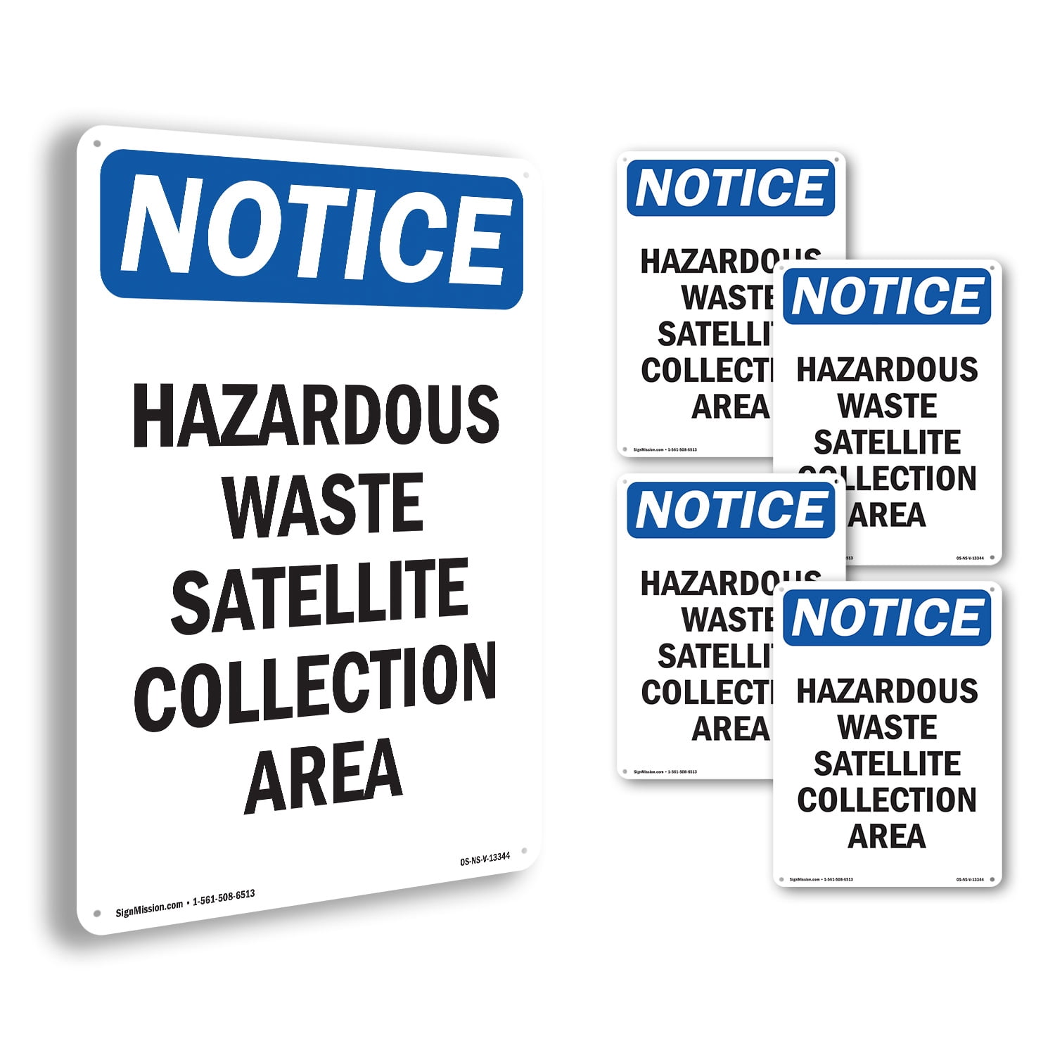 Hazardous Waste Satellite Collection OSHA Notice Rigid Plastic Sign 18 ...