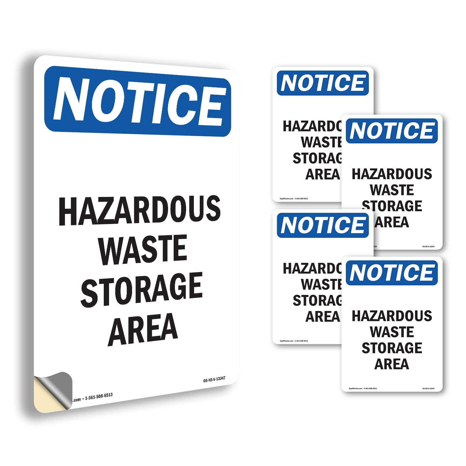Hazardous Waste Storage Area OSHA Notice Vinyl Decal Label 5 Inch x 3.5 ...