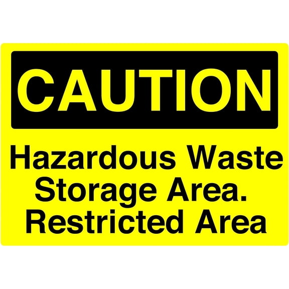 Hazardous Waste Storage Area Sign - 8"x12" Metal Tin Sign for Industrial Commercial Use, Waste Storage, Hazard Zone, Restricted Access