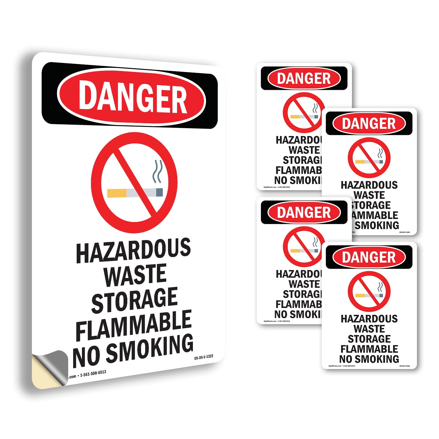 Hazardous Waste Storage OSHA Danger Vinyl Decal Label 7 Inch x 5 Inch ...