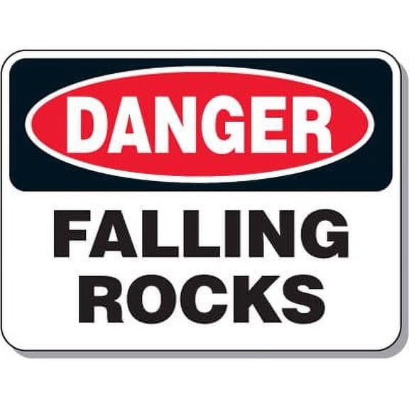 Hazardous Work Zone Mining Signs - Danger Falling Rocks Safety & Compliance Signs/OSHA & ANSI Compliant Safety Signs (Aluminum) Size: 12 x 16 inch