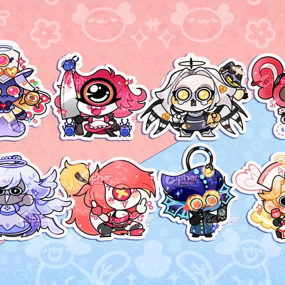 Hazb Hotel spired keychains ft Sir Pentious, Niffty, Lute, Velvette, Emily, Cherri, Baxter & Abel, RANDOM 1 PACK