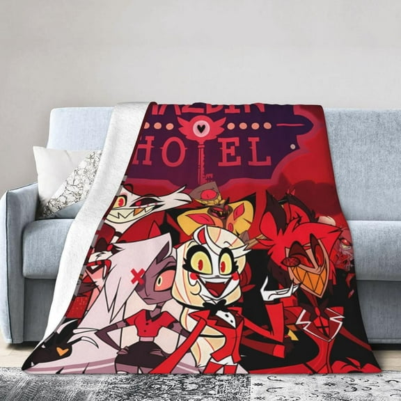 Hazbin Anime Hotel Blanket Super Soft Throw Blanket Flannel Ultra-Soft Micro Fleece Blanket for Couch Bed Sofa Travelling Camping 40x50", Black