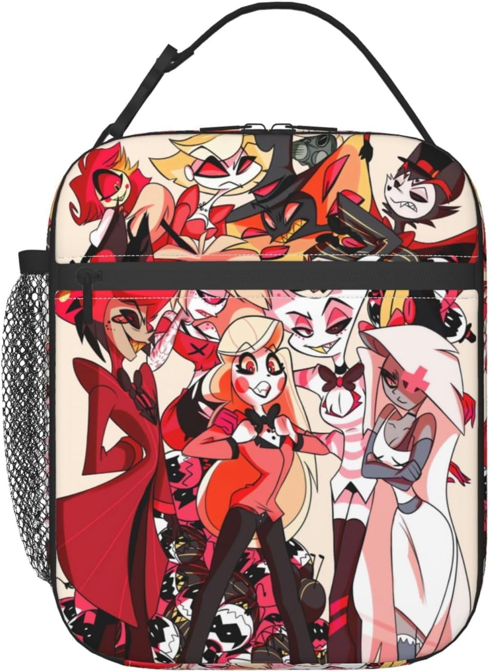 Hazbin Anime Hotel Lunch Bag Portable Hand held Insulated Lunchbags for