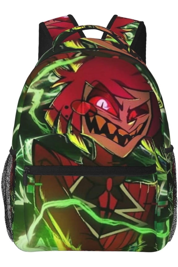 Hazbin Casual Student Backpack With Adjustable Shoulder Straps And Cushioned Back For Comfort Black 13