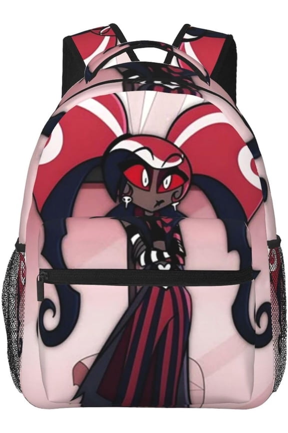 Hazbin Casual Student Backpack With Adjustable Shoulder Straps And Cushioned Back For Comfort Black 20