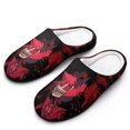 thumbnail image 1 of Hazbin Hotel Alastor Men's Fuzzy Slippers House Open Back Slippers Closed Toe Slippers Winter Cotton Lightweight Anti-slip Rubber Sole Slippers, 1 of 9