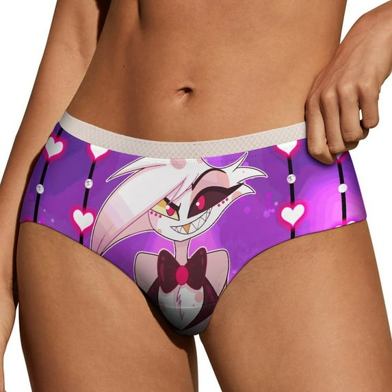 Hazbin Hotel Angel Dust Dance Women's Brief Lady Lace Underwear Breathable Elastic Sexy Bikini Hipster Panties