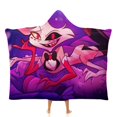 thumbnail image 1 of Hazbin Hotel Angel Dust Hooded Blanket Soft Warm Cloak Wearable Blanket Hoodie For Kids Adult Cozy Flannel Fleece Bedding Throw Hooded Blanket, 1 of 7