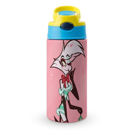 Hazbin Hotel Angel Dust Kid's Insulated Water Bottle With Straw Vacuum Stainless Steel Cup Leak-Proof Toddler Thermoses Water Cup For Children