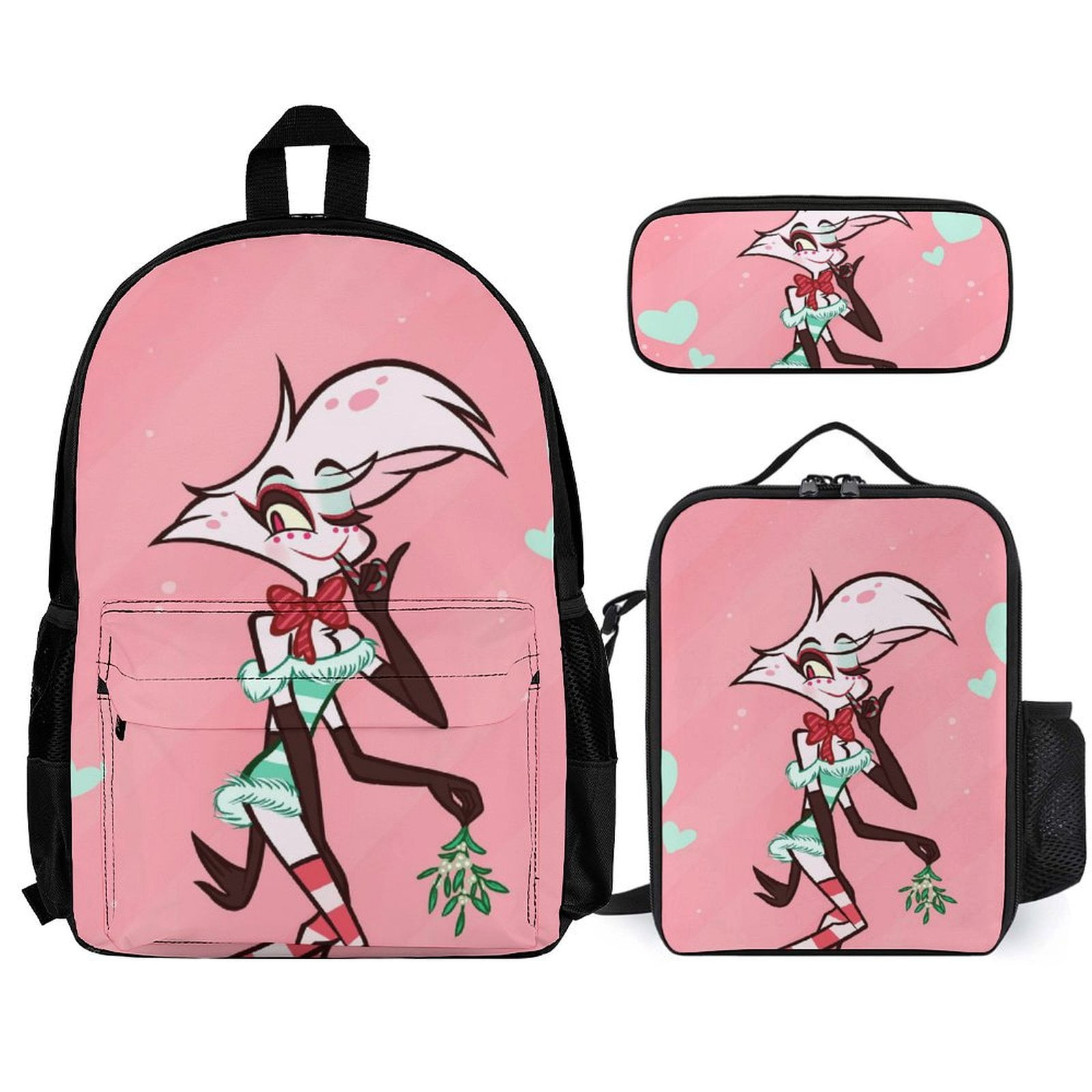 Hazbin Hotel Angel Dust Schoolbag 3-Pieces Set With Pencil Case Lunch ...