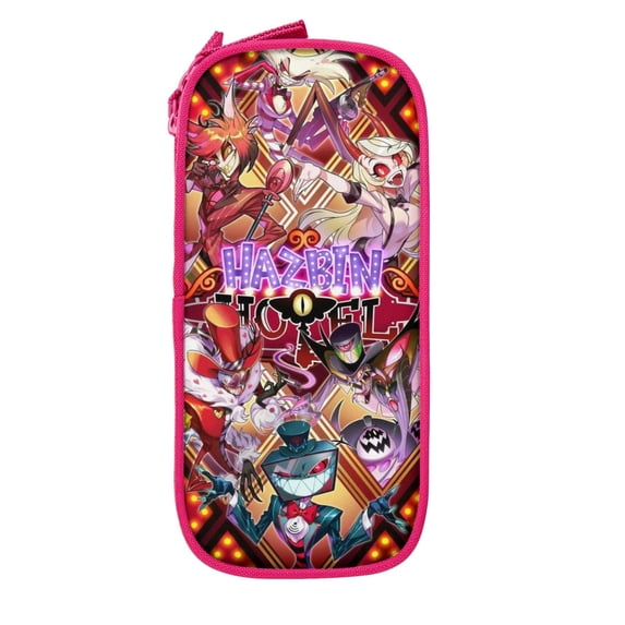 Hazbin Hotel Big Capacity Pencil Case, Aesthetic Pen Pouch Storage Bag, Office Supplies Organizer, Pen Cases Pencil Bag with Multiple Compartments