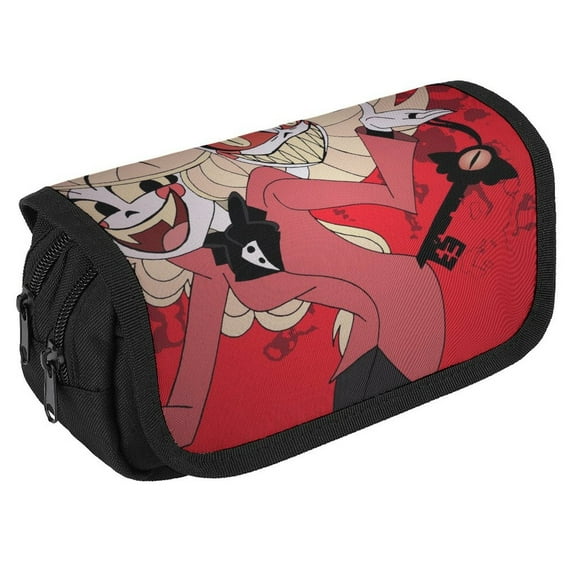 Hazbin Hotel Big Capacity Pencil Case, Aesthetic Pen Pouch Storage Bag Supplies Organizer, Cute Pencil Bag with Multiple Compartments Pen Cases