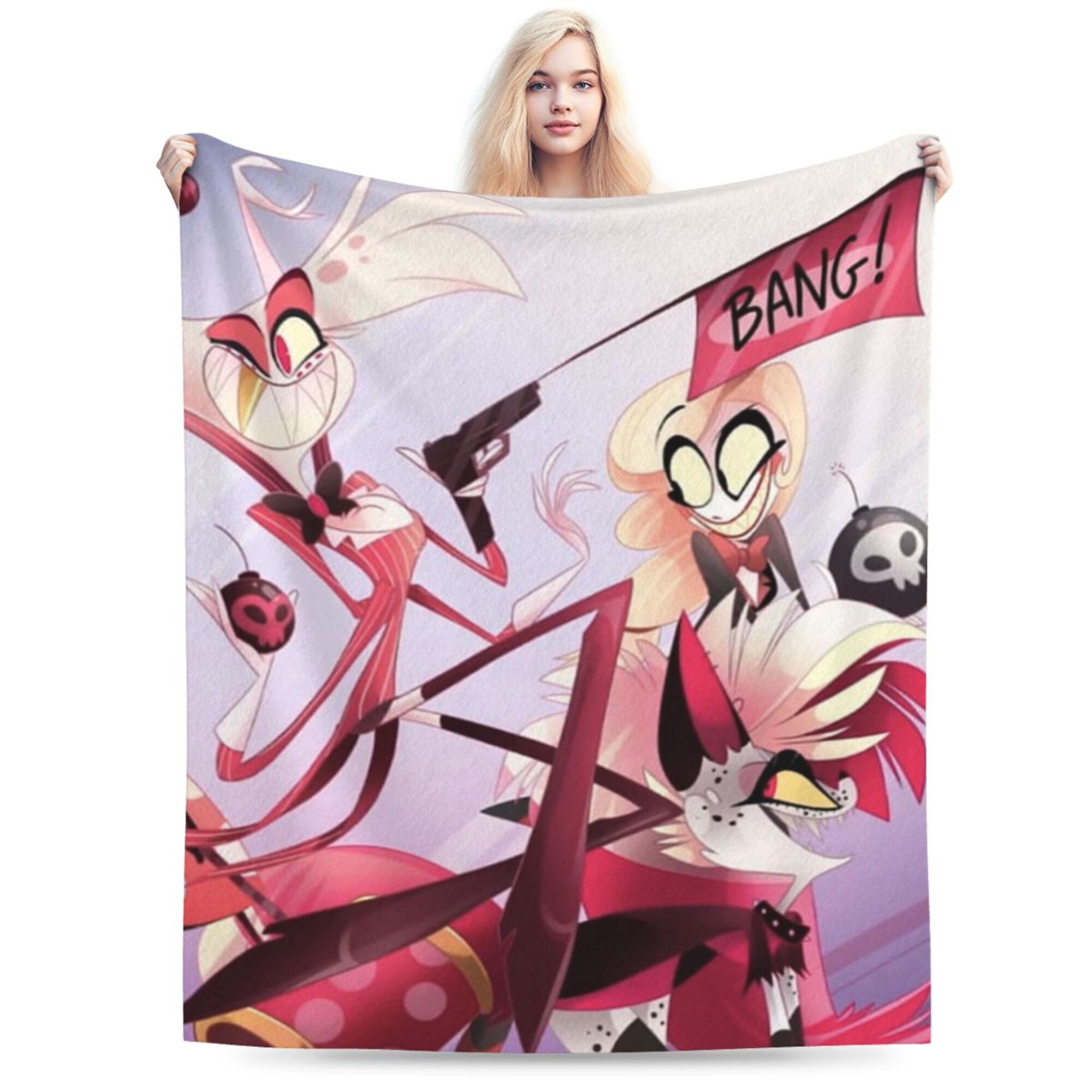 Hazbin Hotel Blanket, Horror Movie Throw Blanket, Cozy Soft Lightweight ...