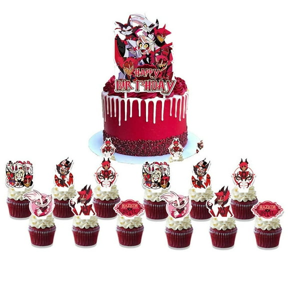 Hazbin Hotel Cake Topper Cupcake Set Party Supplies Decoration Birthday Decor Kit