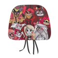 thumbnail image 1 of Hazbin Hotel Car Headrest Cover Decor Vehicles Seat Pillow Cover Protector Accessories Auto Front/Rear Seats Head Rest Cover Universal Fit Most Cars Sedan SUV Van, 1 of 7