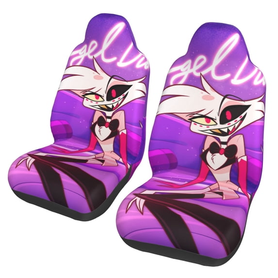 Hazbin Hotel Car Seat Covers 2 Pcs Seat Protector Cover Universal Front Vehicle Seat Protector For Auto Truck Van Suv Sedan Vehicle