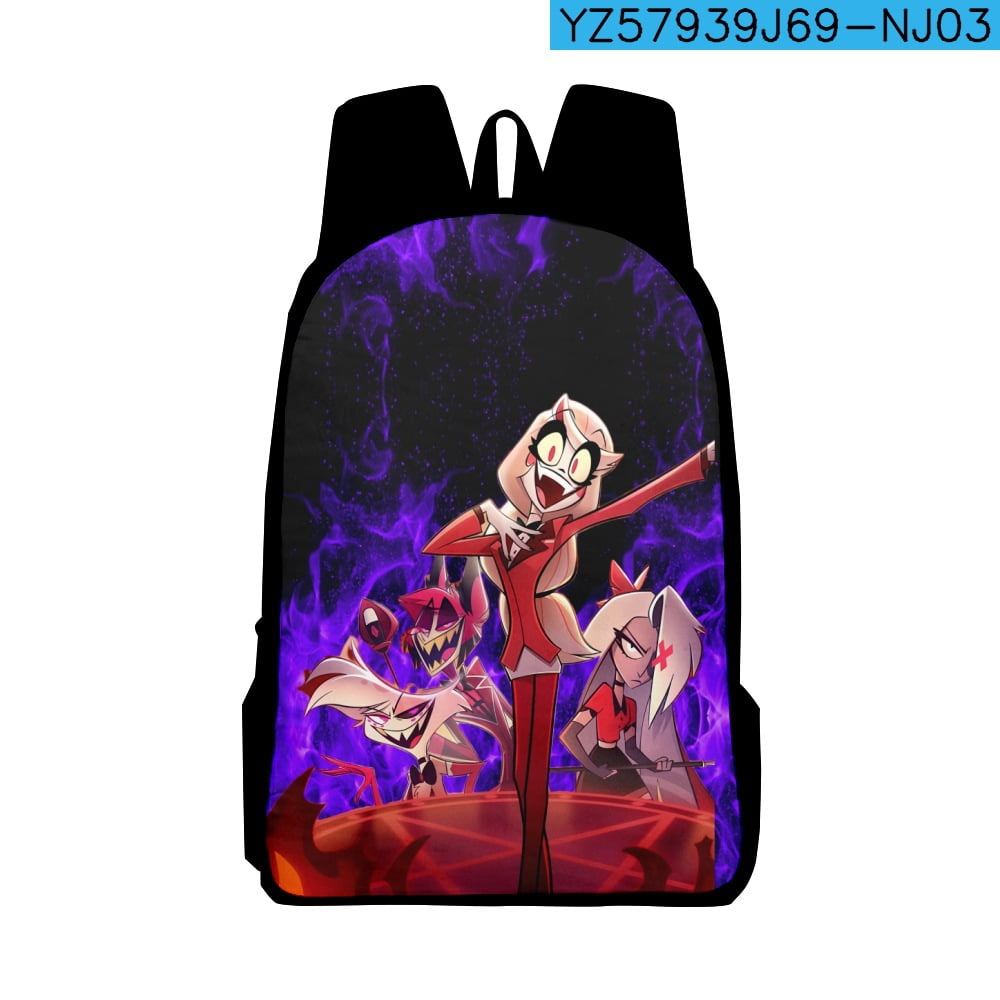 Hazbin Hotel Cartoon Lightweight Travel Book Bags Outdoor Multifunction ...