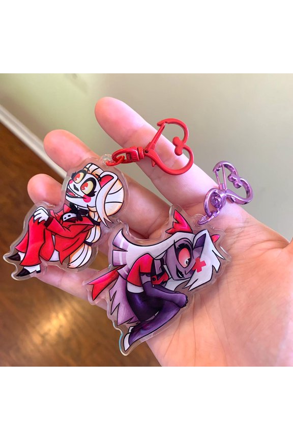 Hazbin Hotel Chaggie Keychains Charlie and Vaggie Fandom made Keychains (1 keychain)