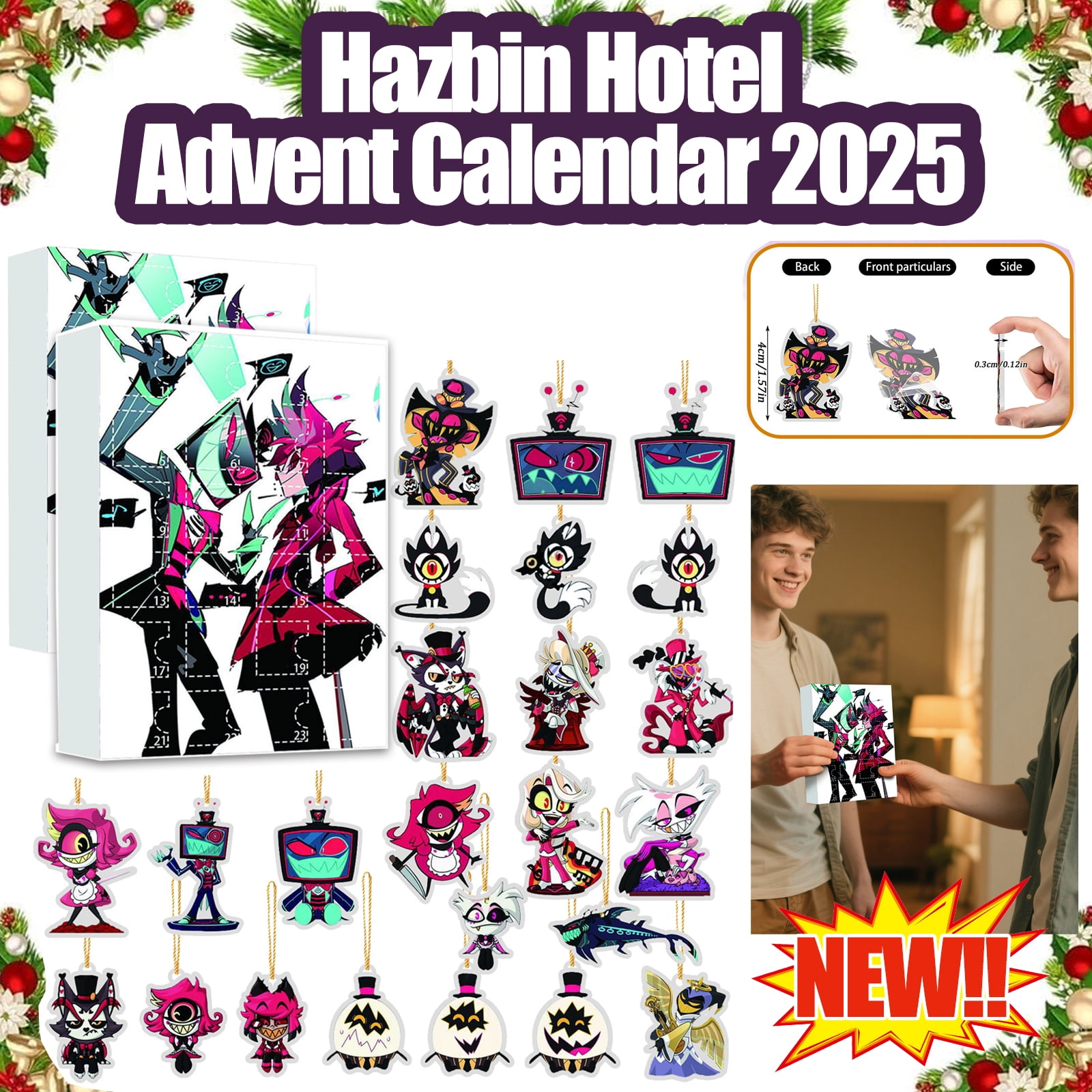 Christmas In Heaven Acrylic Heart-shaped Christmas Ornament (v