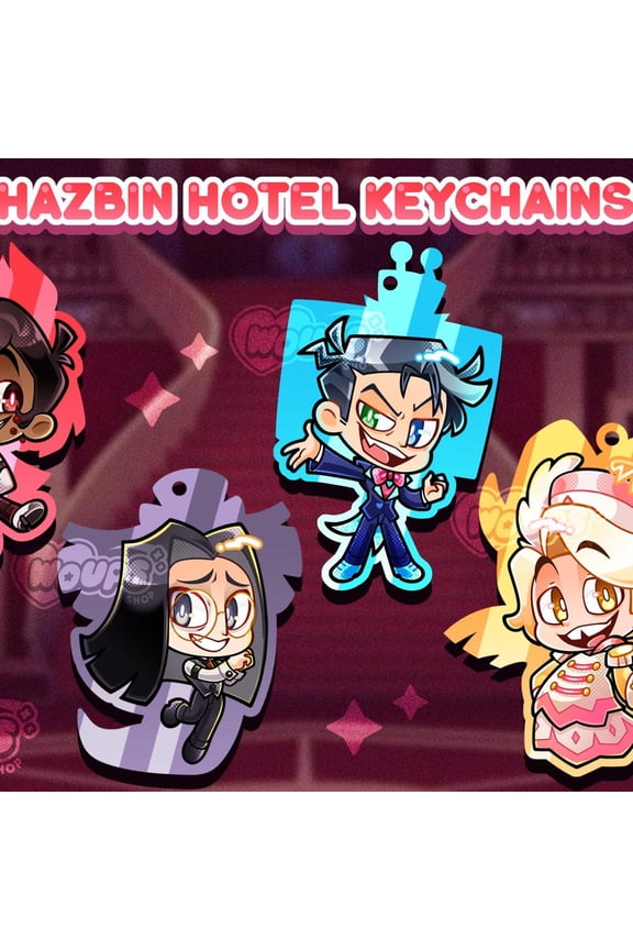 Hazbin Hotel - Colored Translucent Keychains - Alastor Sir Pentious Abel Vox (1 keychain)
