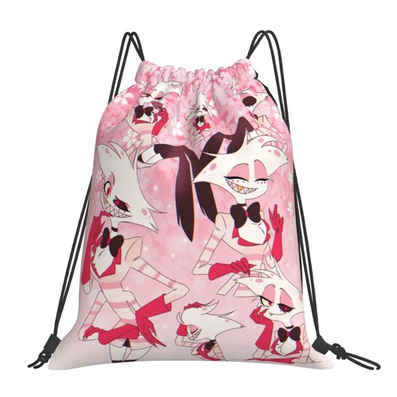Hazbin Hotel Drawstring Backpack Sport Gym Bag For Yoga Swimming Gymsack Sport Strap Pack Bag