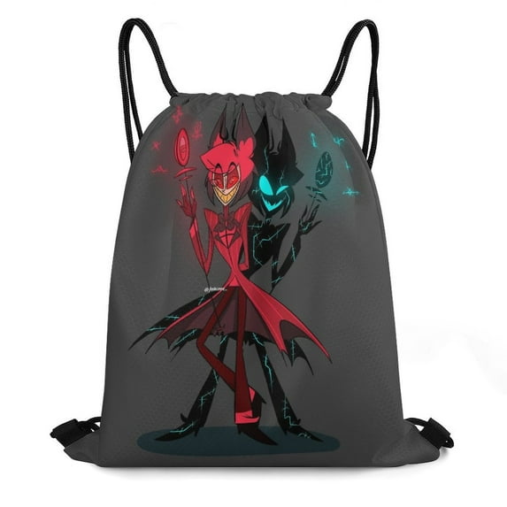 Hazbin Hotel Drawstring Bags Lightweight Shoulder Backpack High Capacity Sport Bag Gym Sack Beach Daypack for Men Women