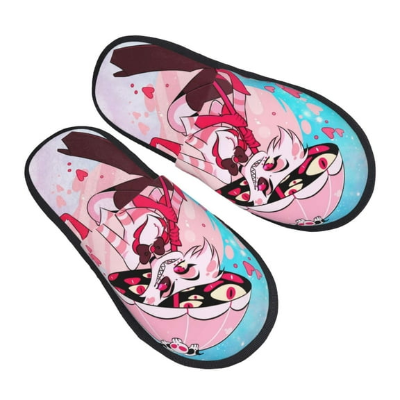 Hazbin Hotel Furry Slippers For Men Women Fuzzy House Slippers Winter Anti-Slip Indoor And Outdoor Slip On Shoes Medium