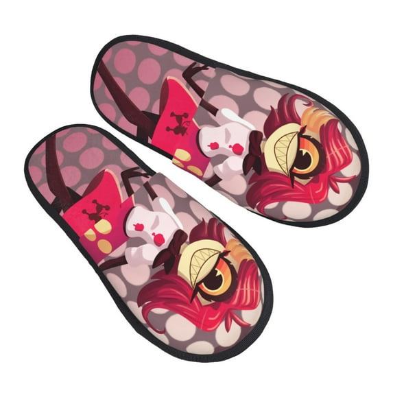 Hazbin Hotel Furry Slippers For Men Women Fuzzy House Slippers Winter Anti-Slip Indoor And Outdoor Slip On Shoes Medium