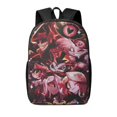 thumbnail image 1 of Hazbin Hotel Helluva Boss Backpack Cartoon Print Backpack 17 Inch Lightweight Comfy Black Bookbag with Side Mesh Pocket, 1 of 8